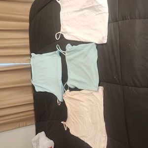 White and aqua tank top bundle